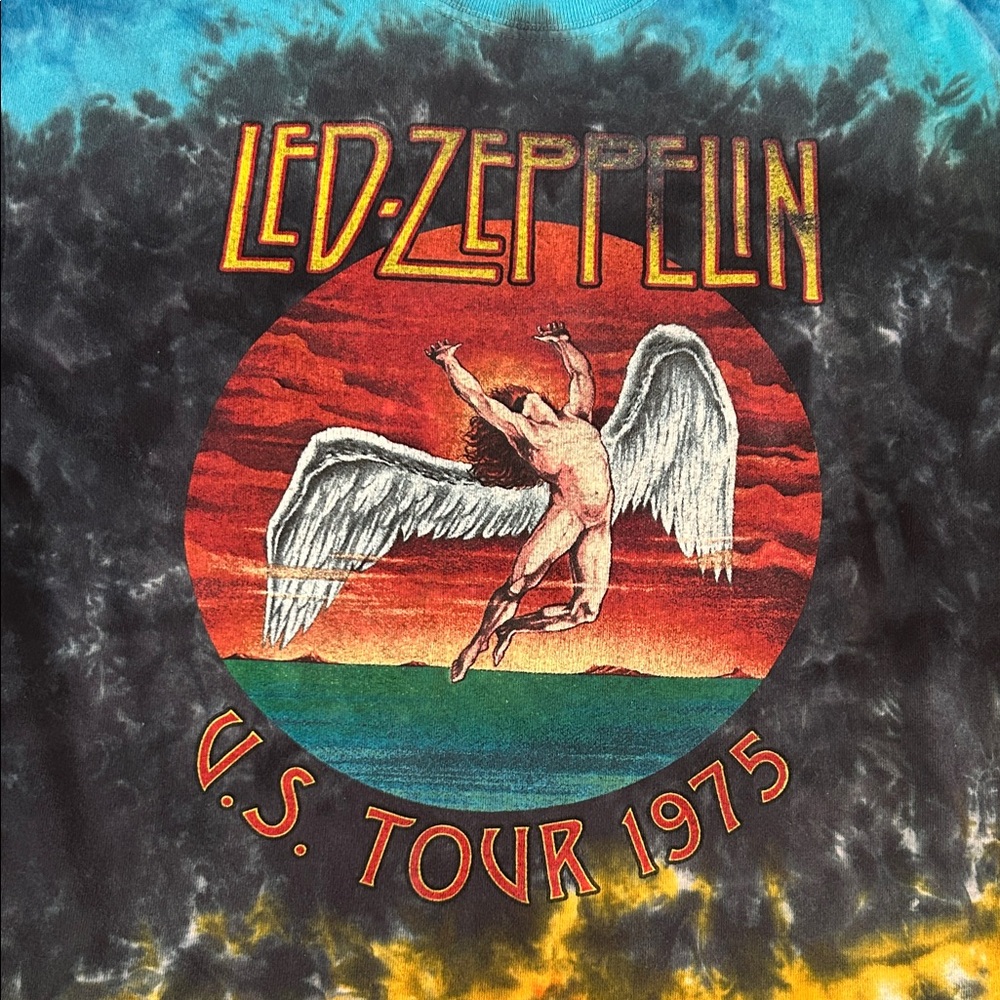 Led Zeppelin US Tour 1975 Tie-Dye T-Shirt Featuring ‘Icarus’ Logo